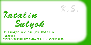 katalin sulyok business card